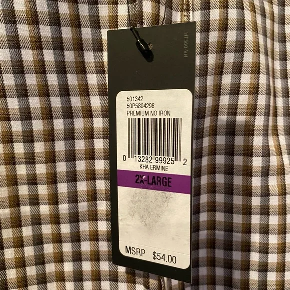NWT Van Heusen Premium No Iron Long Sleeve Shirt Size 18-18 1/2 - Picture 5 of 6
